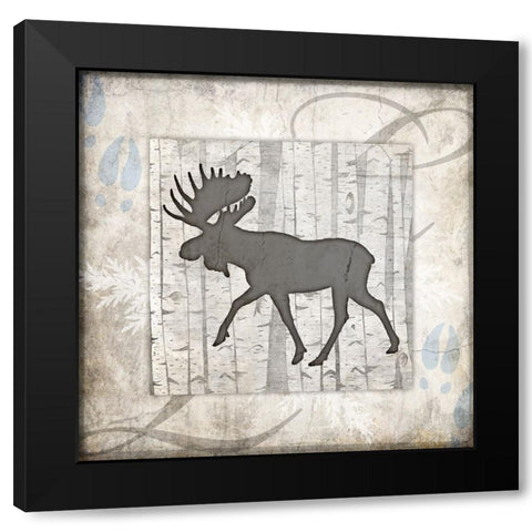 Decorative Lodge Bear 2 Black Modern Wood Framed Art Print by LightBoxJournal