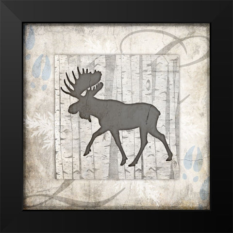 Decorative Lodge Bear 2 Black Modern Wood Framed Art Print by LightBoxJournal