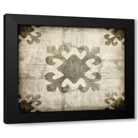 Decortive Pattern 4 B Black Modern Wood Framed Art Print with Double Matting by LightBoxJournal