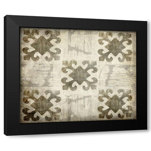 Decortive Pattern 4 Black Modern Wood Framed Art Print with Double Matting by LightBoxJournal