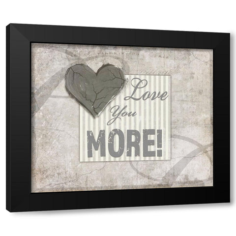 Decortive Pattern Love You More Black Modern Wood Framed Art Print by LightBoxJournal