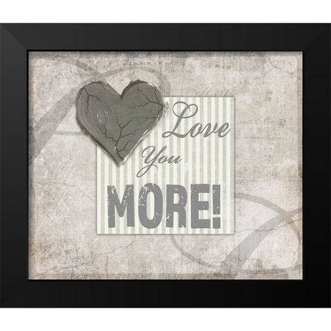 Decortive Pattern Love You More Black Modern Wood Framed Art Print by LightBoxJournal