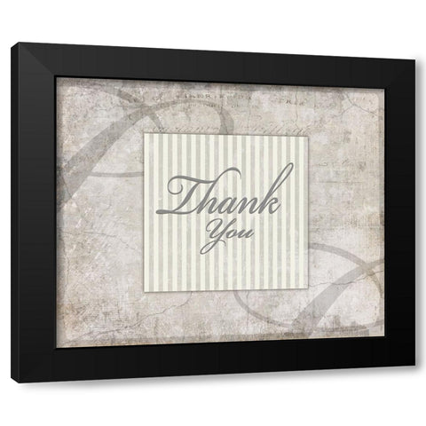 Decorative Pattern Thank You Black Modern Wood Framed Art Print by LightBoxJournal