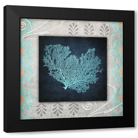 Decortive Sea Leaf 1 Black Modern Wood Framed Art Print with Double Matting by LightBoxJournal