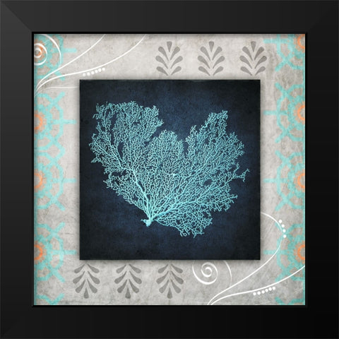 Decortive Sea Leaf 1 Black Modern Wood Framed Art Print by LightBoxJournal