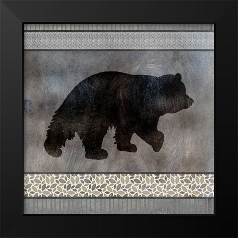 Moose Pattern Bear square Black Modern Wood Framed Art Print by LightBoxJournal