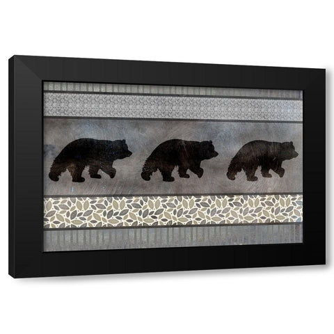 Moose Pattern Bear Black Modern Wood Framed Art Print by LightBoxJournal