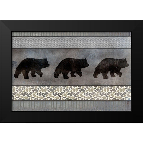 Moose Pattern Bear Black Modern Wood Framed Art Print by LightBoxJournal