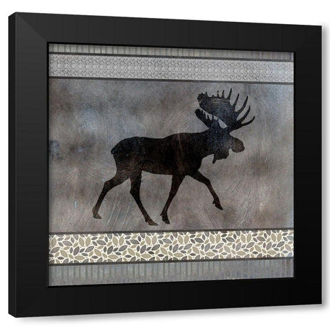 Moose Pattern Moose square Black Modern Wood Framed Art Print by LightBoxJournal