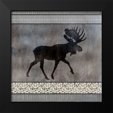 Moose Pattern Moose square Black Modern Wood Framed Art Print by LightBoxJournal