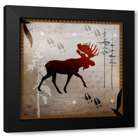 Moose Tracks Black Modern Wood Framed Art Print by LightBoxJournal