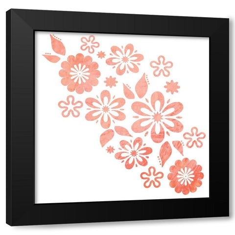 Go BoHo 6 Peach texture Black Modern Wood Framed Art Print by LightBoxJournal