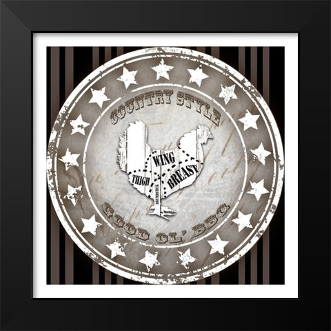 Good Ol BBQ Square Chicken Black Modern Wood Framed Art Print by LightBoxJournal