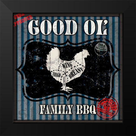 Good Ol Family BBQ Square Chicken Black Modern Wood Framed Art Print by LightBoxJournal