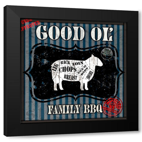 Good Ol Family BBQ Square Black Modern Wood Framed Art Print with Double Matting by LightBoxJournal