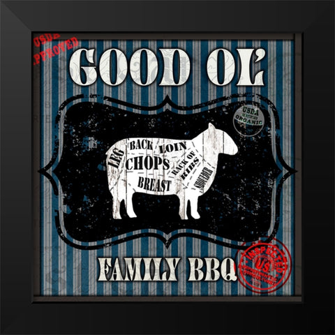 Good Ol Family BBQ Square Black Modern Wood Framed Art Print by LightBoxJournal
