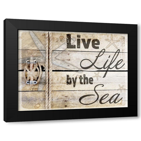 Country Sea Sign 3 Black Modern Wood Framed Art Print by LightBoxJournal