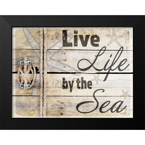 Country Sea Sign 3 Black Modern Wood Framed Art Print by LightBoxJournal