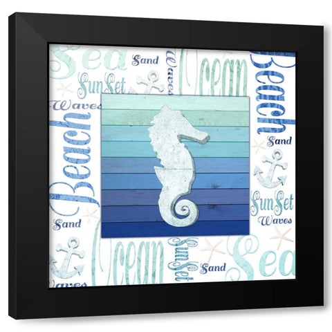 Gypsy Sea Blue 3 Black Modern Wood Framed Art Print with Double Matting by LightBoxJournal