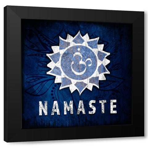 Chakras Yoga Symbol Namaste Black Modern Wood Framed Art Print with Double Matting by LightBoxJournal