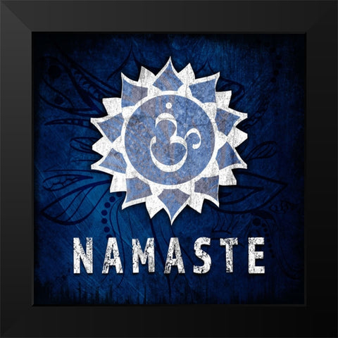 Chakras Yoga Symbol Namaste Black Modern Wood Framed Art Print by LightBoxJournal