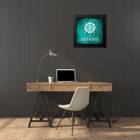 ChakrasYoga_Symbol_Anahata Black Modern Wood Framed Art Print by LightBoxJournal