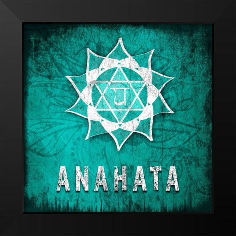 ChakrasYoga_Symbol_Anahata Black Modern Wood Framed Art Print by LightBoxJournal
