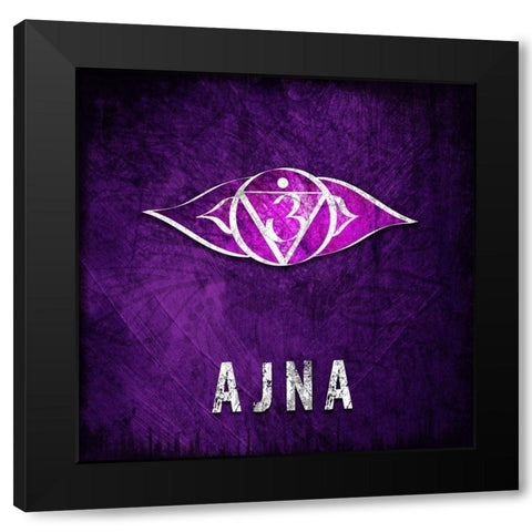 ChakrasYoga_Symbol_AJNA Black Modern Wood Framed Art Print by LightBoxJournal