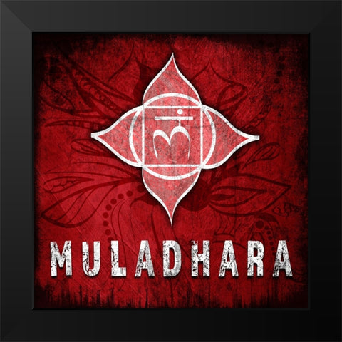 ChakrasYoga_Symbol_Muladhara Black Modern Wood Framed Art Print by LightBoxJournal