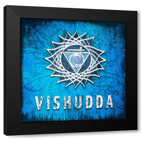 ChakrasYoga_Symbol_Vishudda Black Modern Wood Framed Art Print with Double Matting by LightBoxJournal