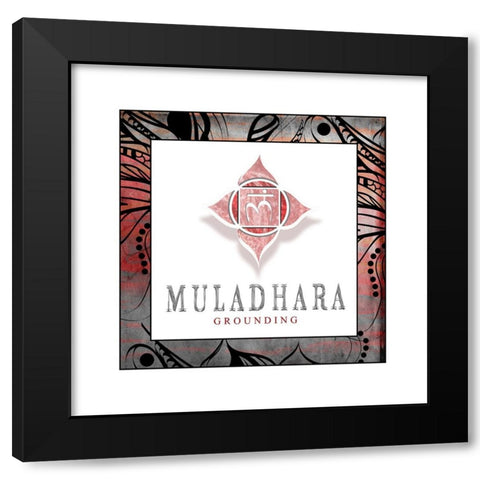 ChakrasYogaFramed_Muladhara V2 Black Modern Wood Framed Art Print with Double Matting by LightBoxJournal