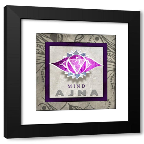 ChakrasYogaTile AJNA V1 Black Modern Wood Framed Art Print with Double Matting by LightBoxJournal