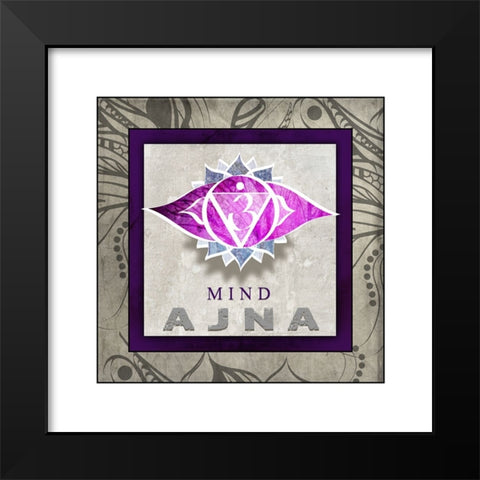ChakrasYogaTile AJNA V1 Black Modern Wood Framed Art Print by LightBoxJournal