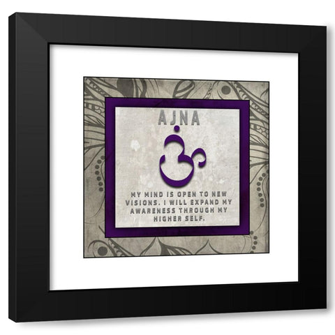 ChakrasYogaTile AJNA V4 Black Modern Wood Framed Art Print with Double Matting by LightBoxJournal
