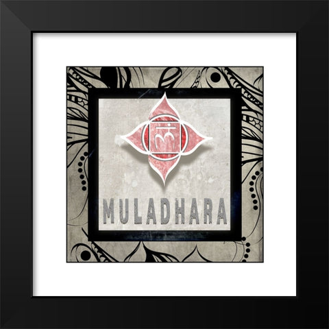 ChakrasYogaTile Muladhara V2 Black Modern Wood Framed Art Print by LightBoxJournal