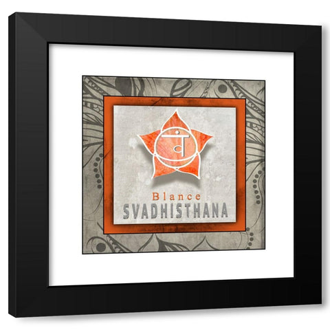 ChakrasYogaTile Svadhisthana V1 Black Modern Wood Framed Art Print by LightBoxJournal