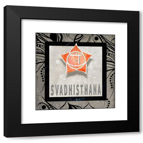 ChakrasYogaTile Svadhisthana V2 Black Modern Wood Framed Art Print with Double Matting by LightBoxJournal