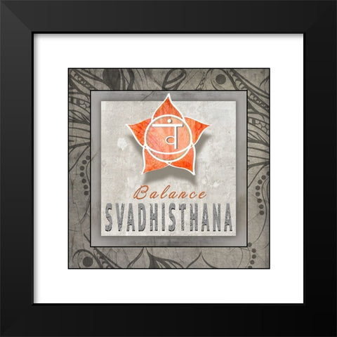 ChakrasYogaTile Svadhisthana V3 Black Modern Wood Framed Art Print by LightBoxJournal