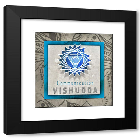 ChakrasYogaTile Vishudda V1 Black Modern Wood Framed Art Print with Double Matting by LightBoxJournal