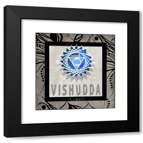 ChakrasYogaTile Vishudda V2 Black Modern Wood Framed Art Print with Double Matting by LightBoxJournal