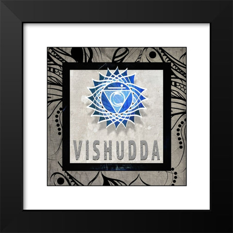 ChakrasYogaTile Vishudda V2 Black Modern Wood Framed Art Print by LightBoxJournal