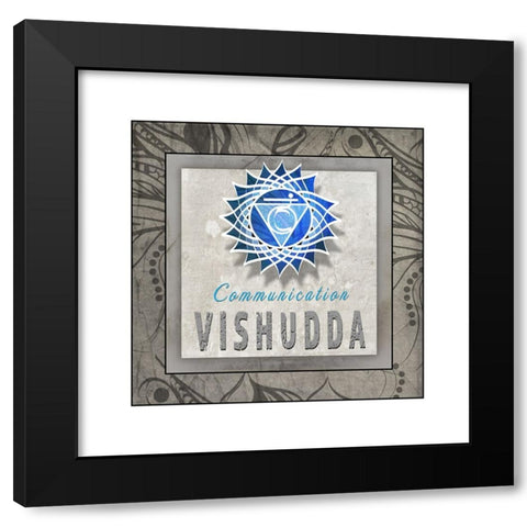 ChakrasYogaTile Vishudda V3 Black Modern Wood Framed Art Print with Double Matting by LightBoxJournal