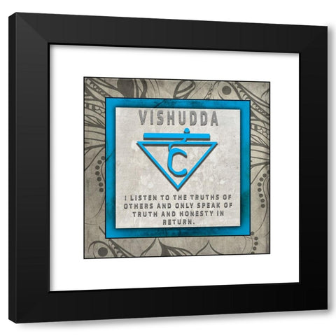 ChakrasYogaTile Vishudda V4 Black Modern Wood Framed Art Print with Double Matting by LightBoxJournal