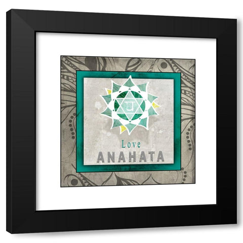 ChakrasYogaTile_Anahata V1 Black Modern Wood Framed Art Print with Double Matting by LightBoxJournal
