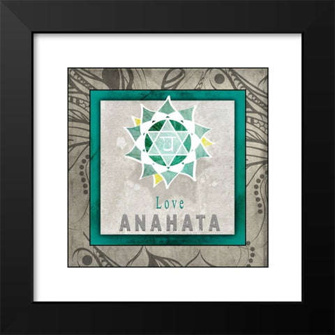 ChakrasYogaTile_Anahata V1 Black Modern Wood Framed Art Print by LightBoxJournal