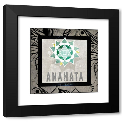 ChakrasYogaTile_Anahata V2 Black Modern Wood Framed Art Print with Double Matting by LightBoxJournal