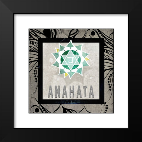 ChakrasYogaTile_Anahata V2 Black Modern Wood Framed Art Print by LightBoxJournal
