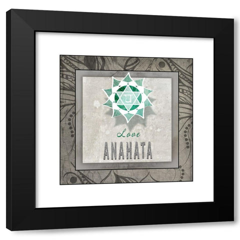 ChakrasYogaTile_Anahata V3 Black Modern Wood Framed Art Print by LightBoxJournal