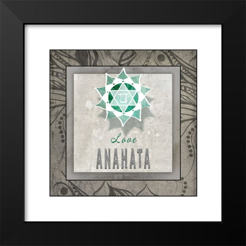 ChakrasYogaTile_Anahata V3 Black Modern Wood Framed Art Print by LightBoxJournal