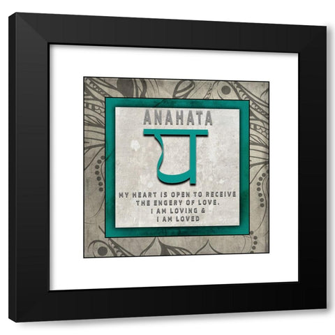 ChakrasYogaTile_Anahata V4 Black Modern Wood Framed Art Print by LightBoxJournal